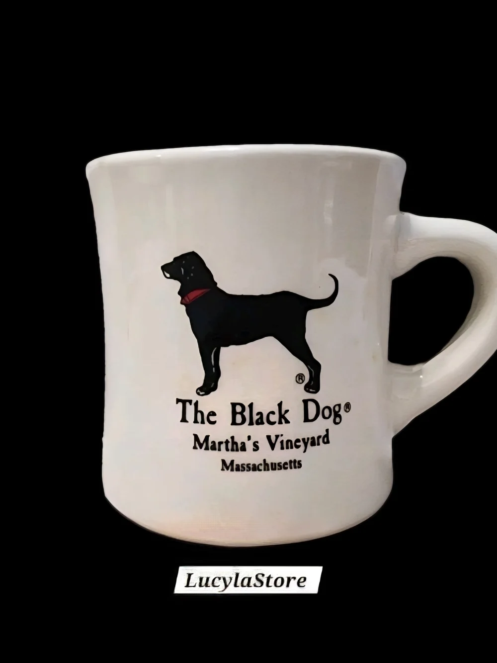 Vintage The Black Dog Martha's Vineyard MA Classic 10 oz White Ceramic Diner Mug